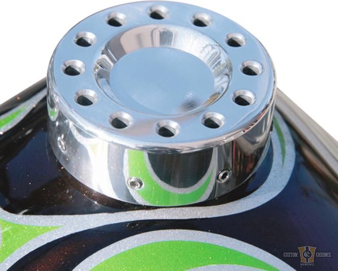 Drilled Gas Cap Cover Polished For Harley-Davidson