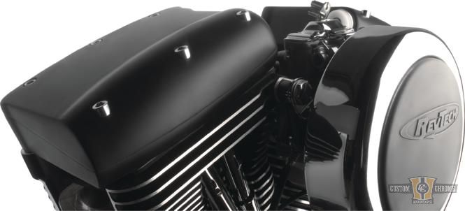 Sculpted Rocker Box Cover Black Powder Coated For Harley-Davidson