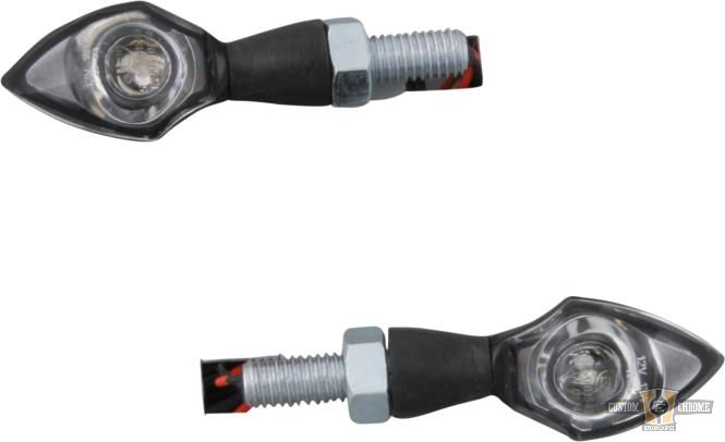 Pen Head LED Turn Signal Black Clear LED For Harley-Davidson