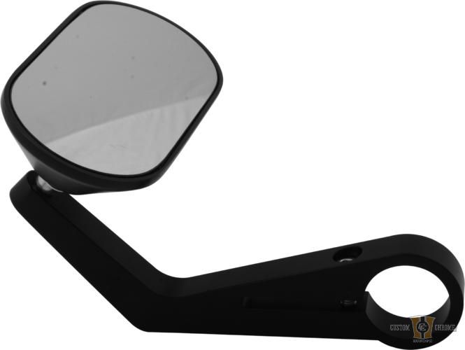 Agila Oval Bar End Mirror Black For Harley-Davidson