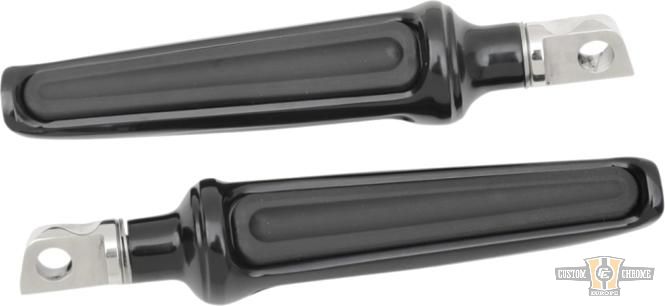 Contour Rider and Passenger Foot Peg Set Black, Anodized For Harley-Davidson