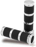 Contour XL Grips Chrome 1" Throttle By Wire For Harley-Davidson