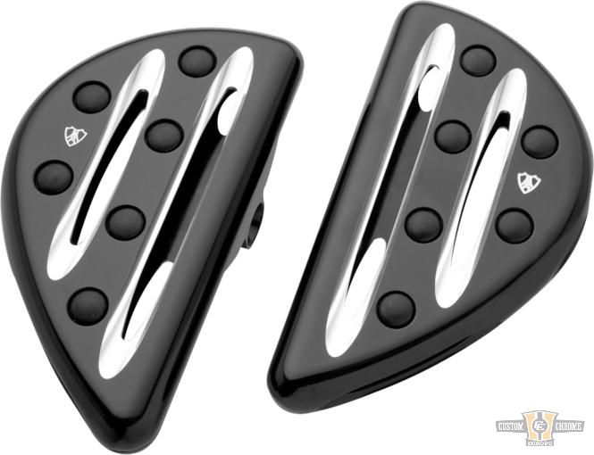 Deep Cut Passenger Floorboards Black, Anodized For Harley-Davidson