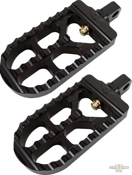 Serrated Long Adjustable Foot Pegs Black For Harley-Davidson