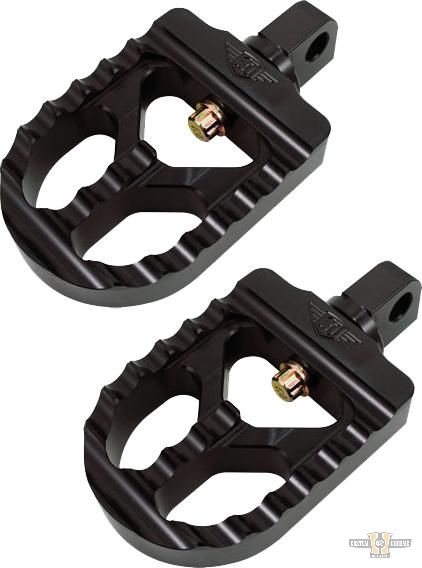 Short Serrated Adjustable Foot Pegs Black For Harley-Davidson