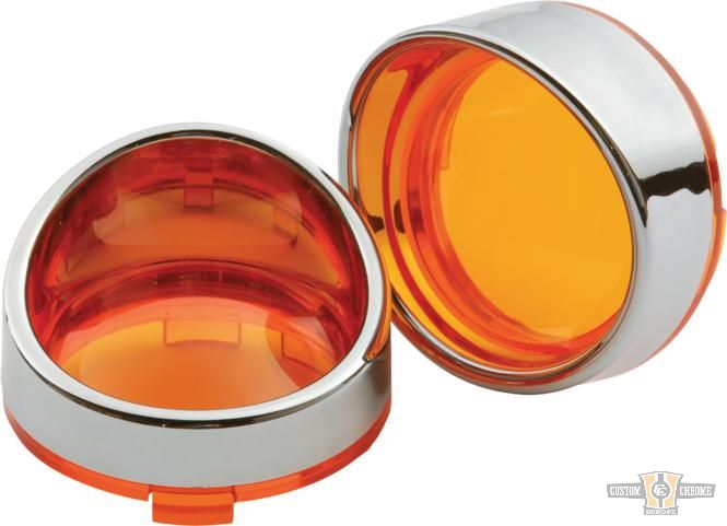 Deuce Turn Signal Visor Bezel Kit Chrome For Harley-Davidson