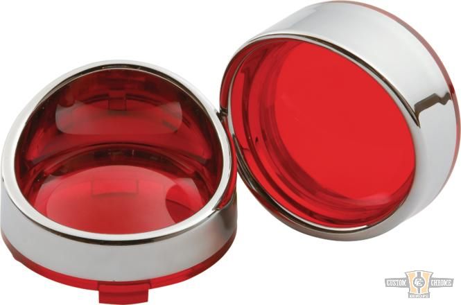Deuce Turn Signal Visor Bezel Kit Chrome For Harley-Davidson