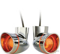 Bullet Visor Turn Signal Chrome Amber For Harley-Davidson