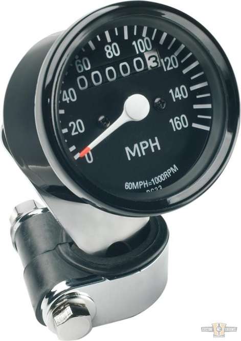 Mini Speedometers with Resettable Odometers Black For Harley-Davidson