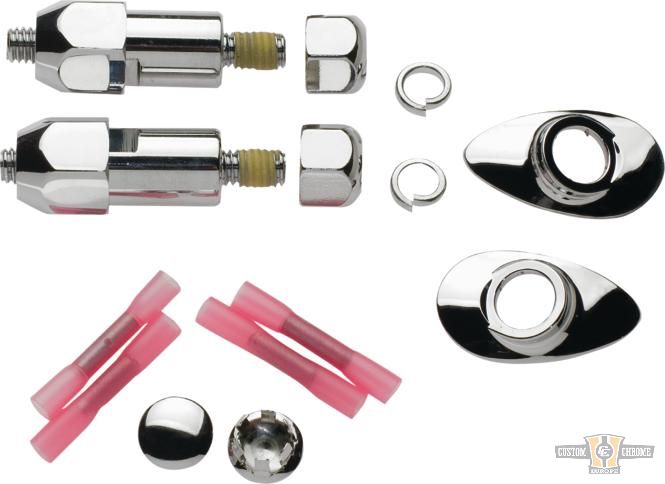 Rear Turn Signal Studs Relocation Kit Chrome For Harley-Davidson