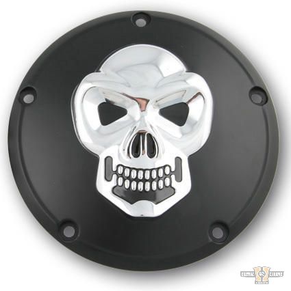 Skull Derby Cover Black Gold For Harley-Davidson