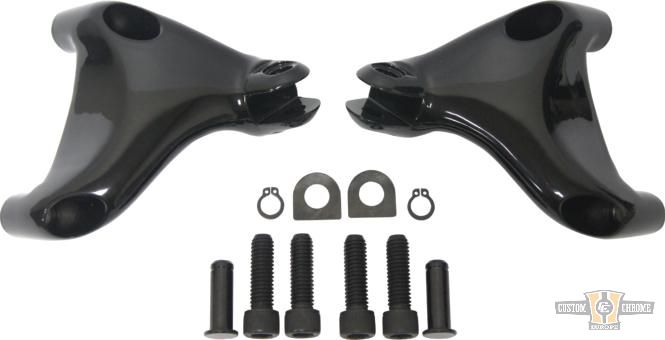 Sportster Passenger Peg Mounts Black, Powder Coated For Harley-Davidson