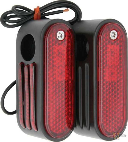 Custom Dual Function LED Rear Marker Lights Black For Harley-Davidson