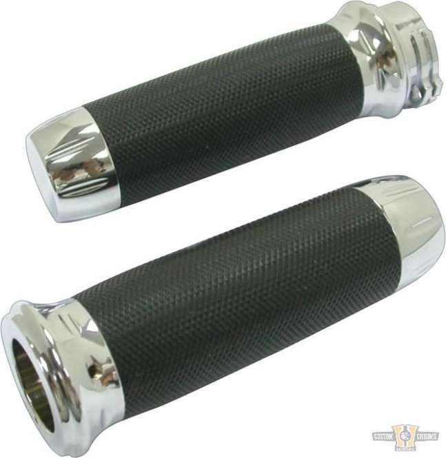Panorama Grips Chrome 1" Cable operated For Harley-Davidson