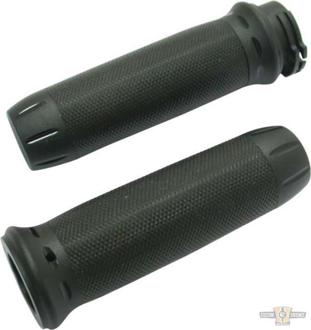 Panorama Grips Black 1" Satin Cable operated For Harley-Davidson