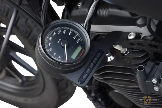 Speedometer Relocation Bracket Black Powder Coated For Harley-Davidson