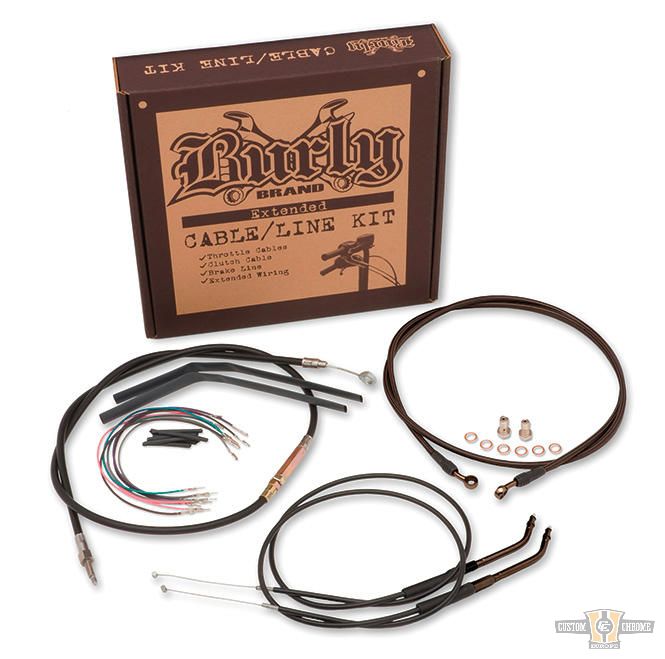 14" Ape Cable Kit Black Vinyl Non-ABS For Harley-Davidson