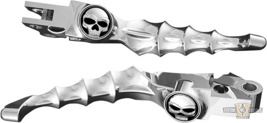 Zombie Hand Control Levers Chrome For Harley-Davidson