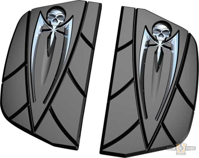 Zombie Passenger Floorboard Insert for HD D-Shaped Boards Chrome For Harley-Davidson