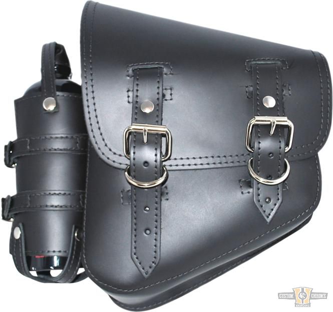 Left Side Bag with Fuel Bottle Black Left For Harley-Davidson