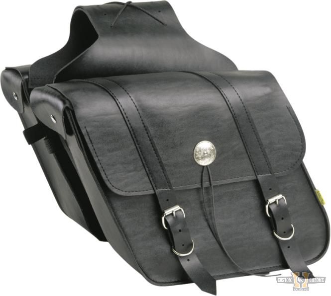 Deluxe Slant Saddlebags Black For Harley-Davidson