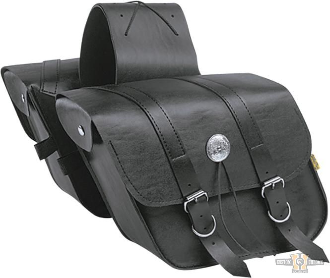 Deluxe Slant Saddlebags Black For Harley-Davidson