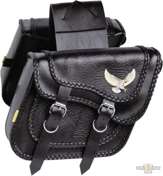 Black Magic Slant Saddlebags Black For Harley-Davidson