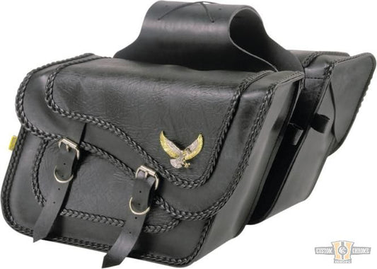 Black Magic Slant Saddlebags Black For Harley-Davidson