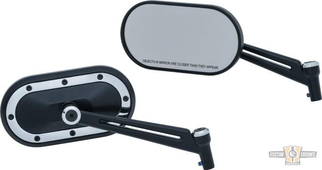 Heavy Industry Mirror Black, Chrome For Harley-Davidson