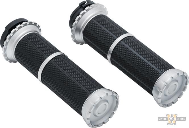 Riot Grips Silver 1" Cable operated For Harley-Davidson