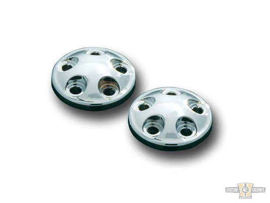 Domed End Caps for Stiletto Pegs Chrome For Harley-Davidson