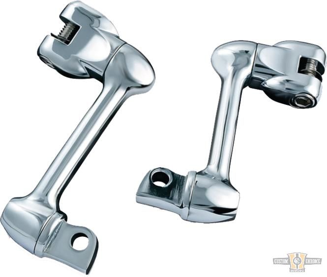4" Adjustable Lockable Offsets with Male Mount Adapter Chrome For Harley-Davidson