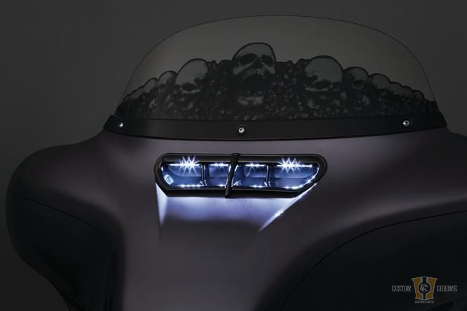 Fairing Vent Accent Light Chrome LED For Harley-Davidson