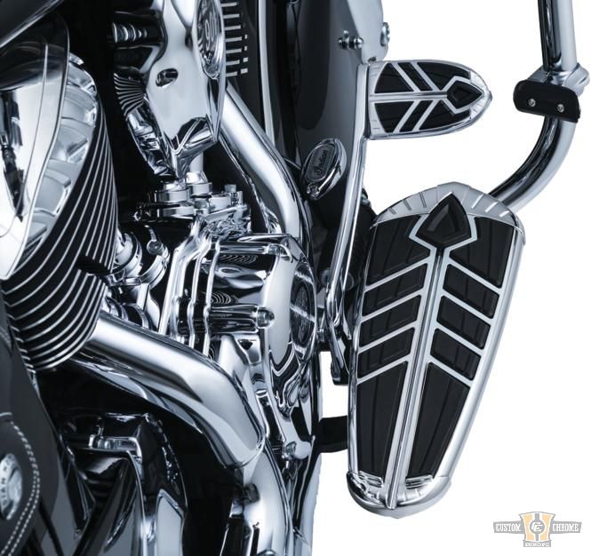 Spear Floorboard Inserts Chrome For Harley-Davidson