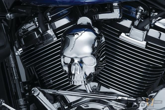 Skull Horn Cover Chrome For Harley-Davidson