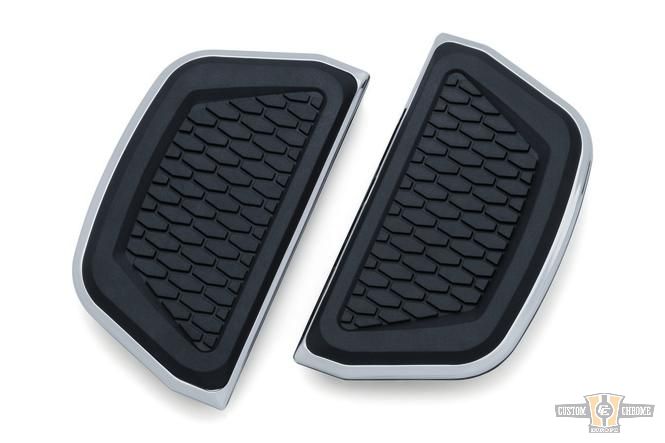 Hex Passenger Board Inserts Chrome For Harley-Davidson