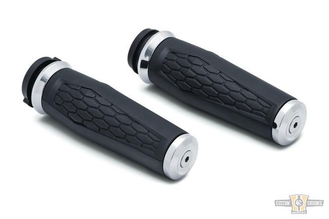 Hex Grips Chrome 1" Throttle By Wire For Harley-Davidson