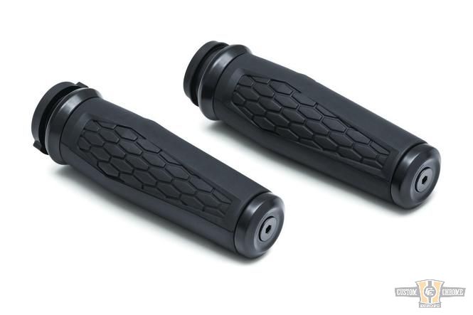 Hex Grips Black 1" Satin Throttle By Wire For Harley-Davidson
