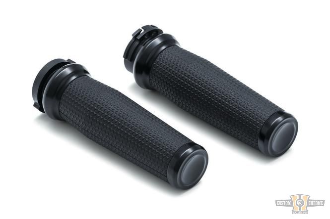 Thresher Grips Black 1" Satin Cable operated For Harley-Davidson