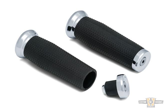 Thresher Open Ends Grips Chrome 7/8" Cable operated Throttle By Wire For Harley-Davidson