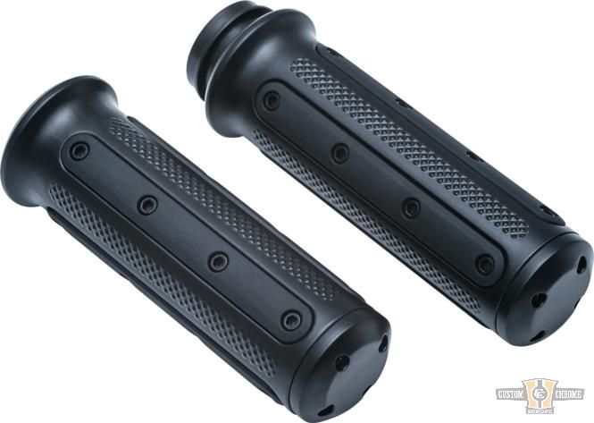 Heavy Industry Grips Black 1" Satin Throttle By Wire For Harley-Davidson