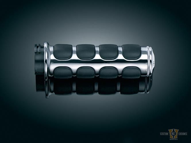 Premium Iso Grips Chrome 1" Cable operated For Harley-Davidson