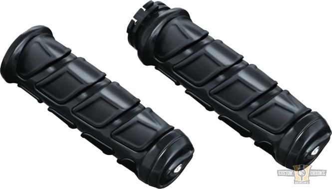 Kinetic Grips Black 1" Gloss Cable operated For Harley-Davidson