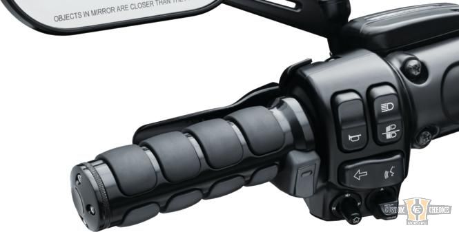ISO Heated Grips Black 1" Gloss Dual Cable For Harley-Davidson