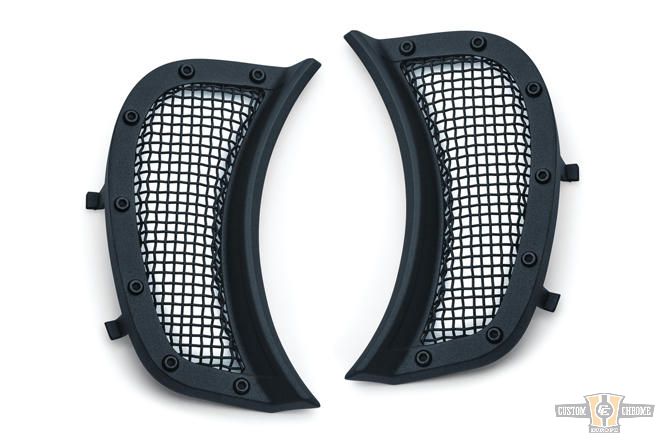 Mesh Headlight Vent Accent Black Satin For Harley-Davidson