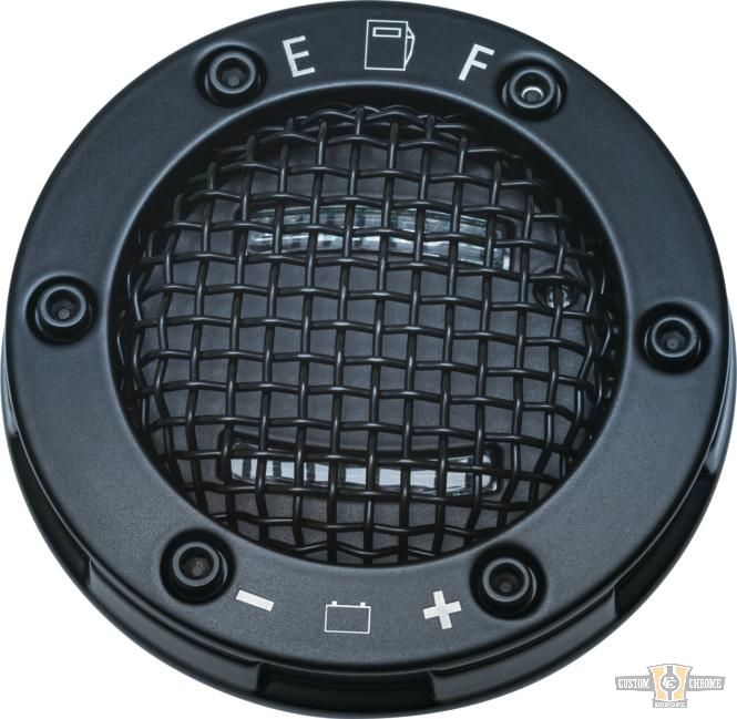 Mesh LED Fuel & Battery Gauge Black Satin For Harley-Davidson