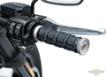 Dillinger Grips Silver 1" Satin Cable operated For Harley-Davidson