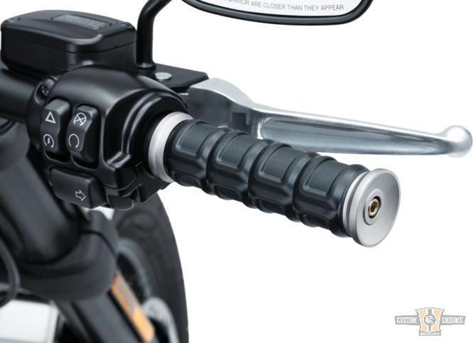 Dillinger Grips Silver 1" Satin Throttle By Wire For Harley-Davidson