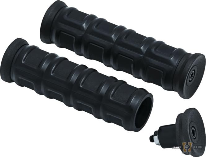 Dillinger Open Ends Grips Black 7/8" Satin Cable operated Throttle By Wire For Harley-Davidson