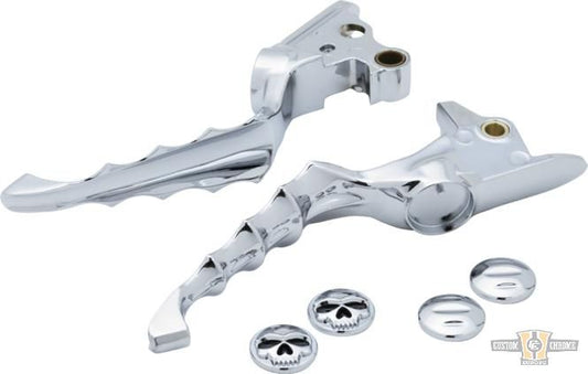 Zombie Hand Control Levers Chrome For Harley-Davidson